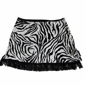 Vintage zebra skort with fringe